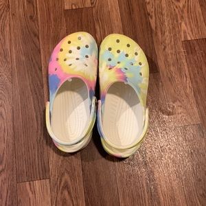 pastel tie dye crocs